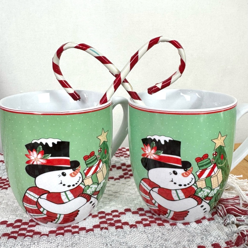 Fitz and Floyd Top Hat Frosty Snowman mug set